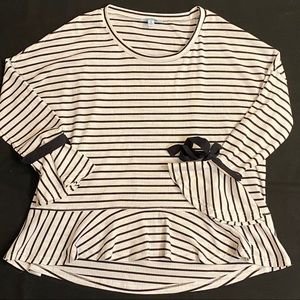 She + Sky Peplum Top with Tie Cuffs